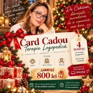Card Cadou – 4 ședințe de terapie logopedică online, 800 lei